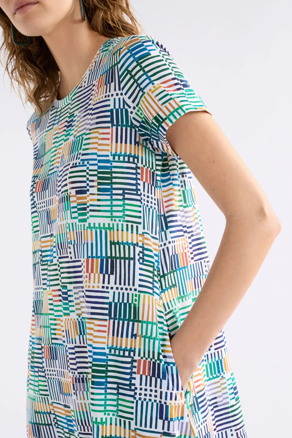 Elk Haki Dress - Chess Print
