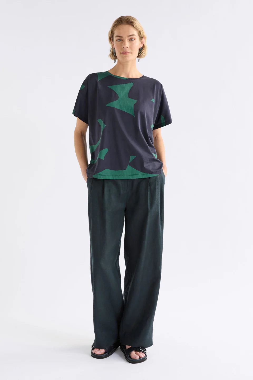 Elk Haki Short Sleeve Tshirt - Teal Tera