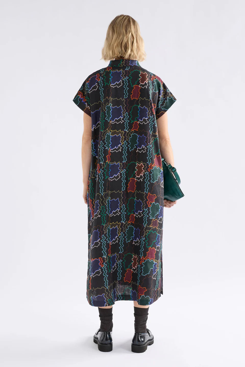 Elk Tilko Linen Shirt Dress - Suma Line Print