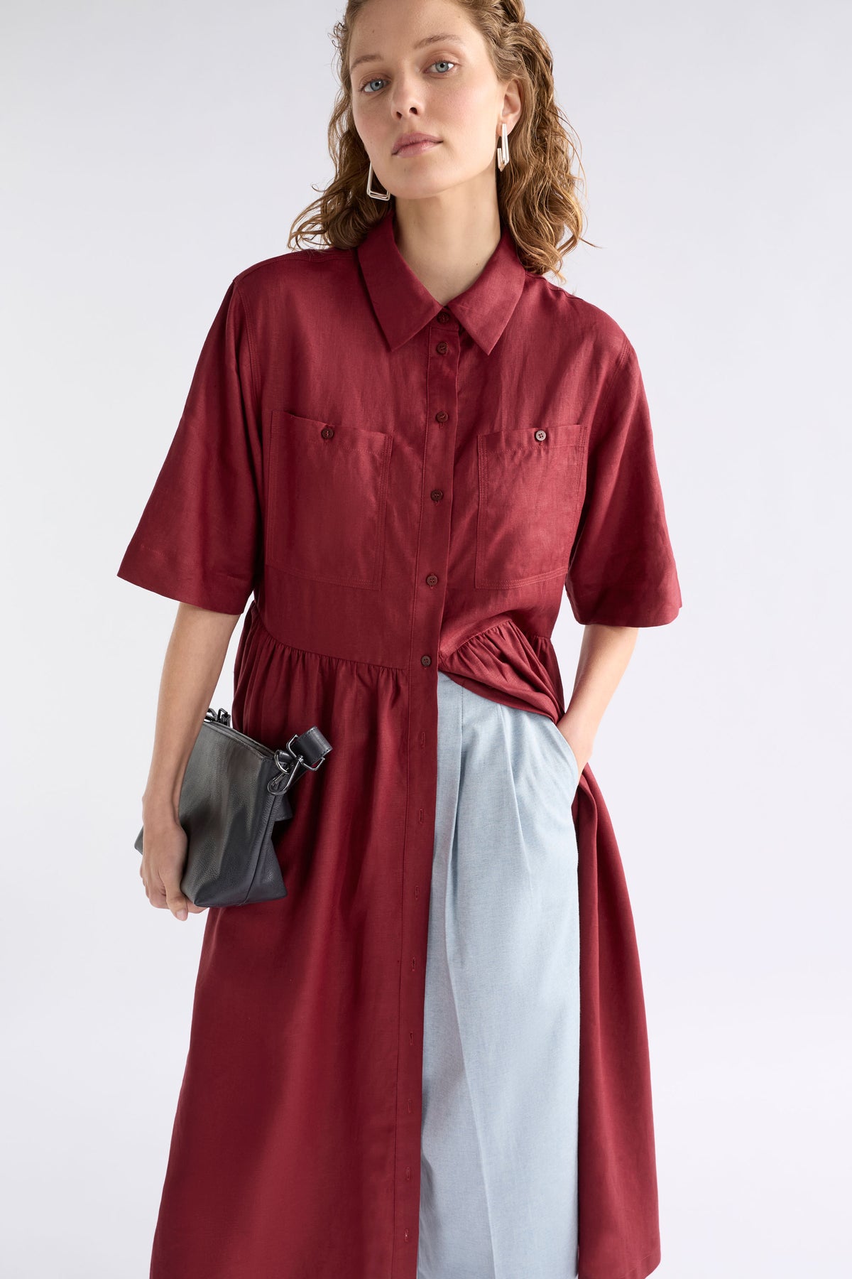 Elk Llinen Light Dress - Bordeaux