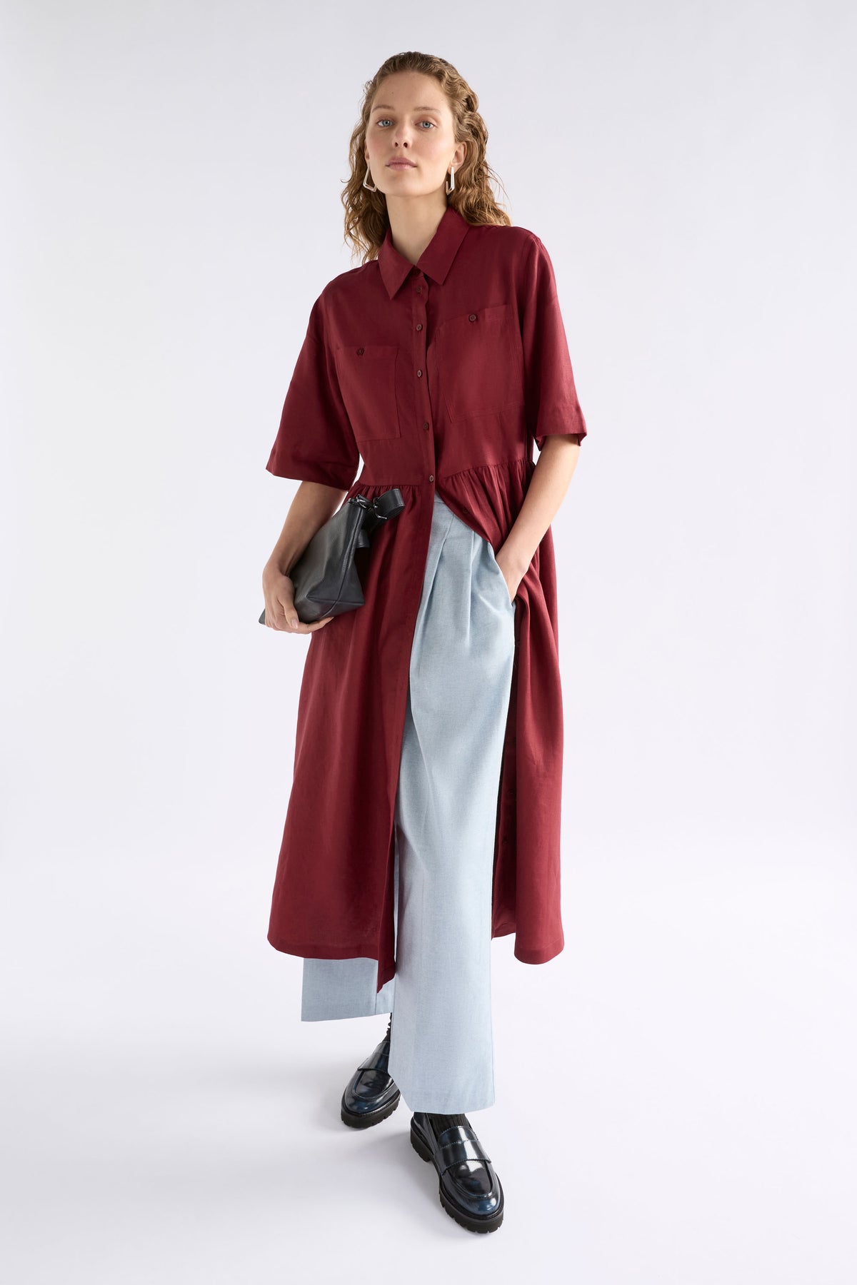 Elk Llinen Light Dress - Bordeaux