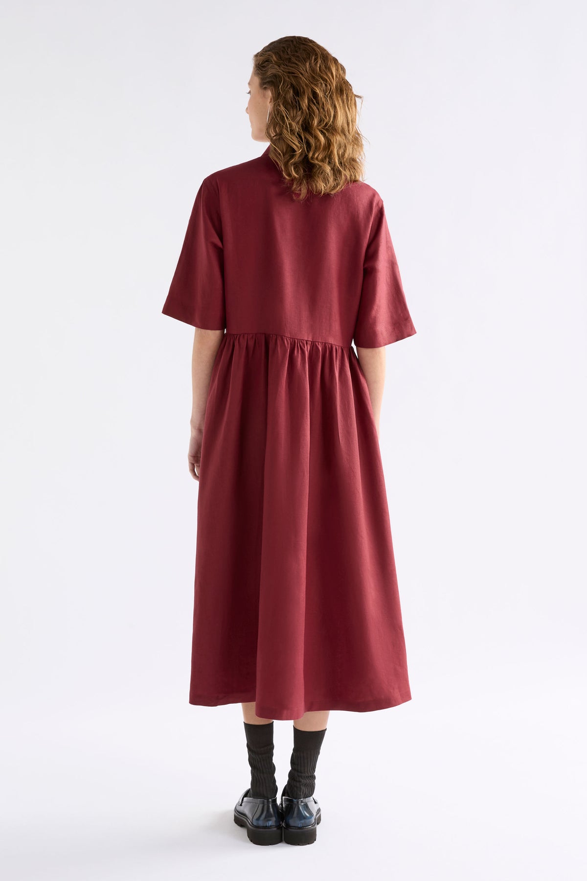 Elk Llinen Light Dress - Bordeaux