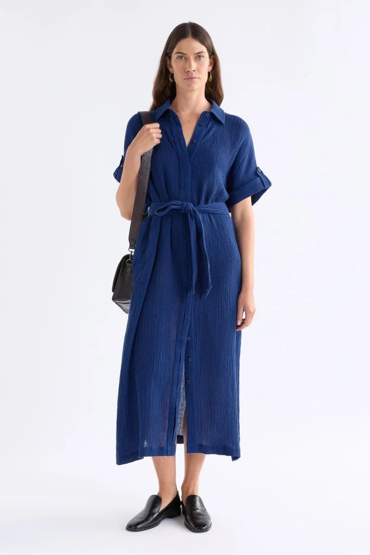 Elk Edeka Shirt Dress - Vibrant Blue