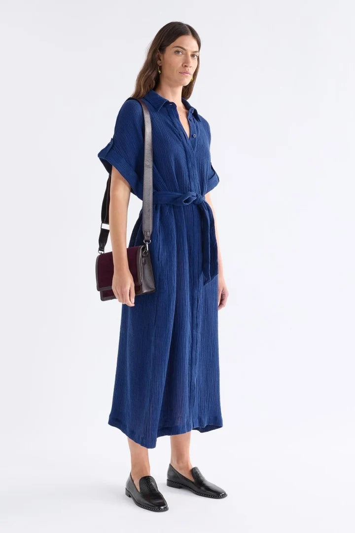 Elk Edeka Shirt Dress - Vibrant Blue