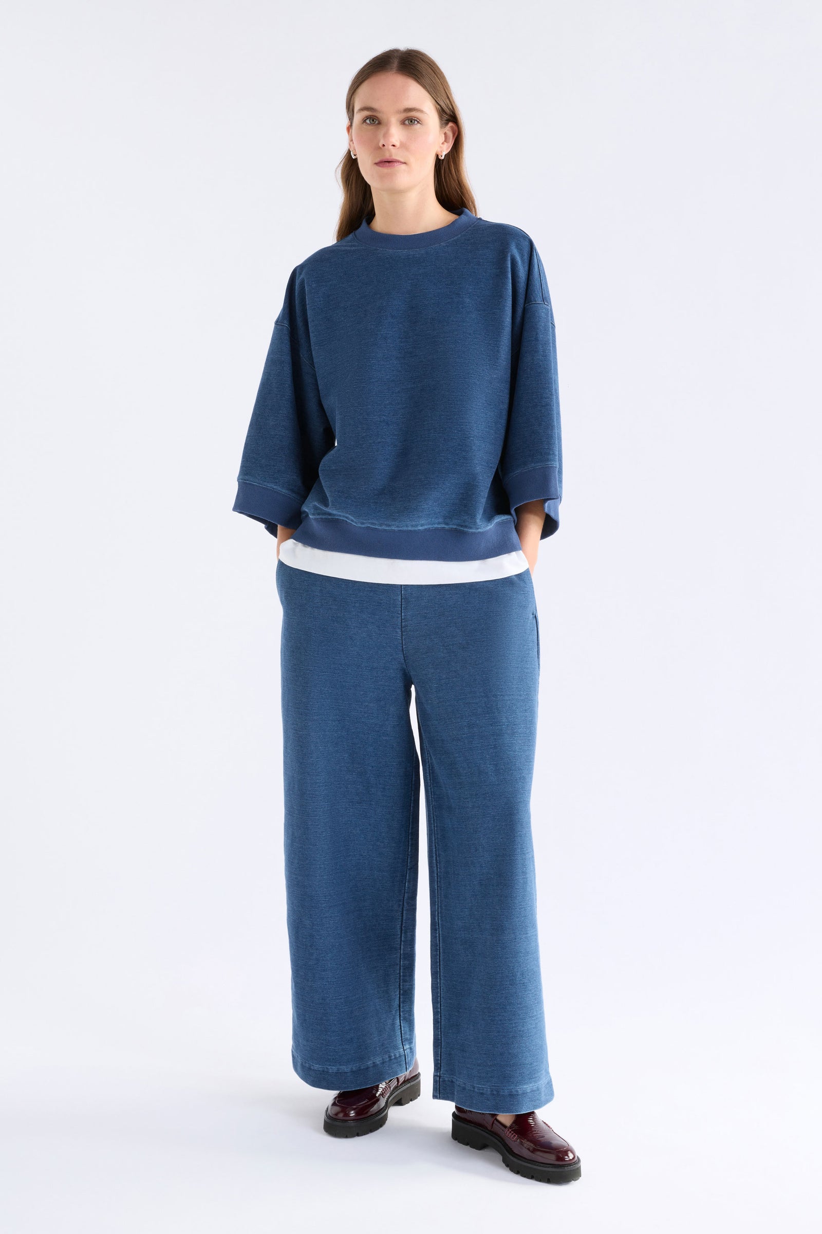 Elk Enfeld Tee - Mid Blue Wash