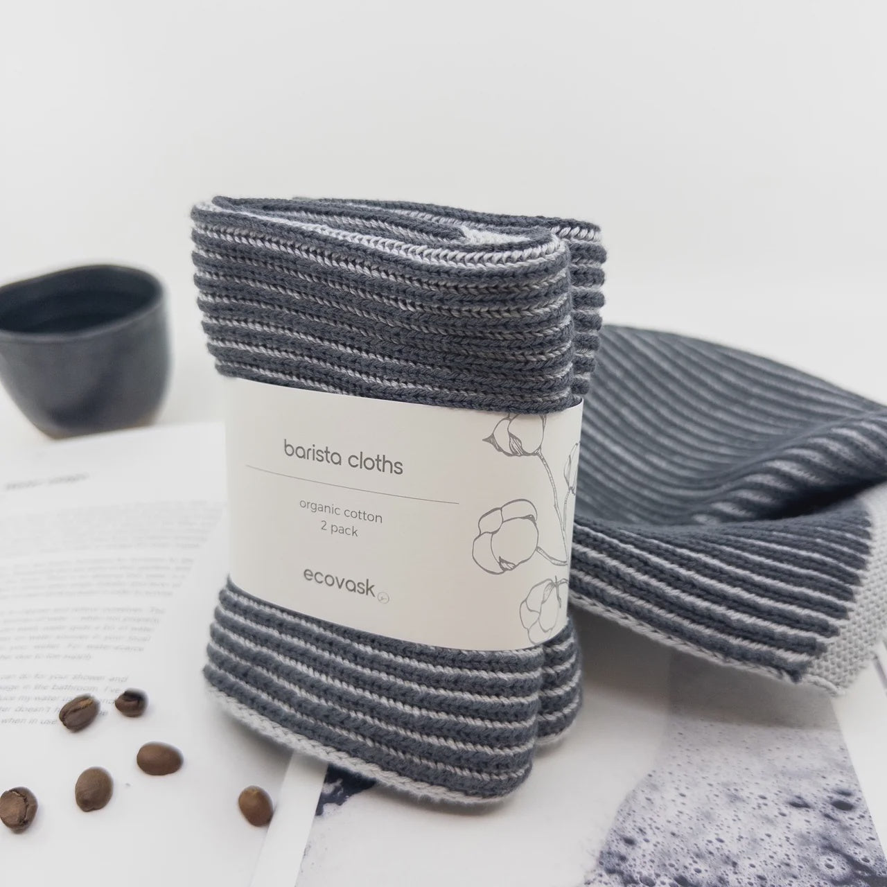 Ecovask Barista Cloths 2 pack - Graphite