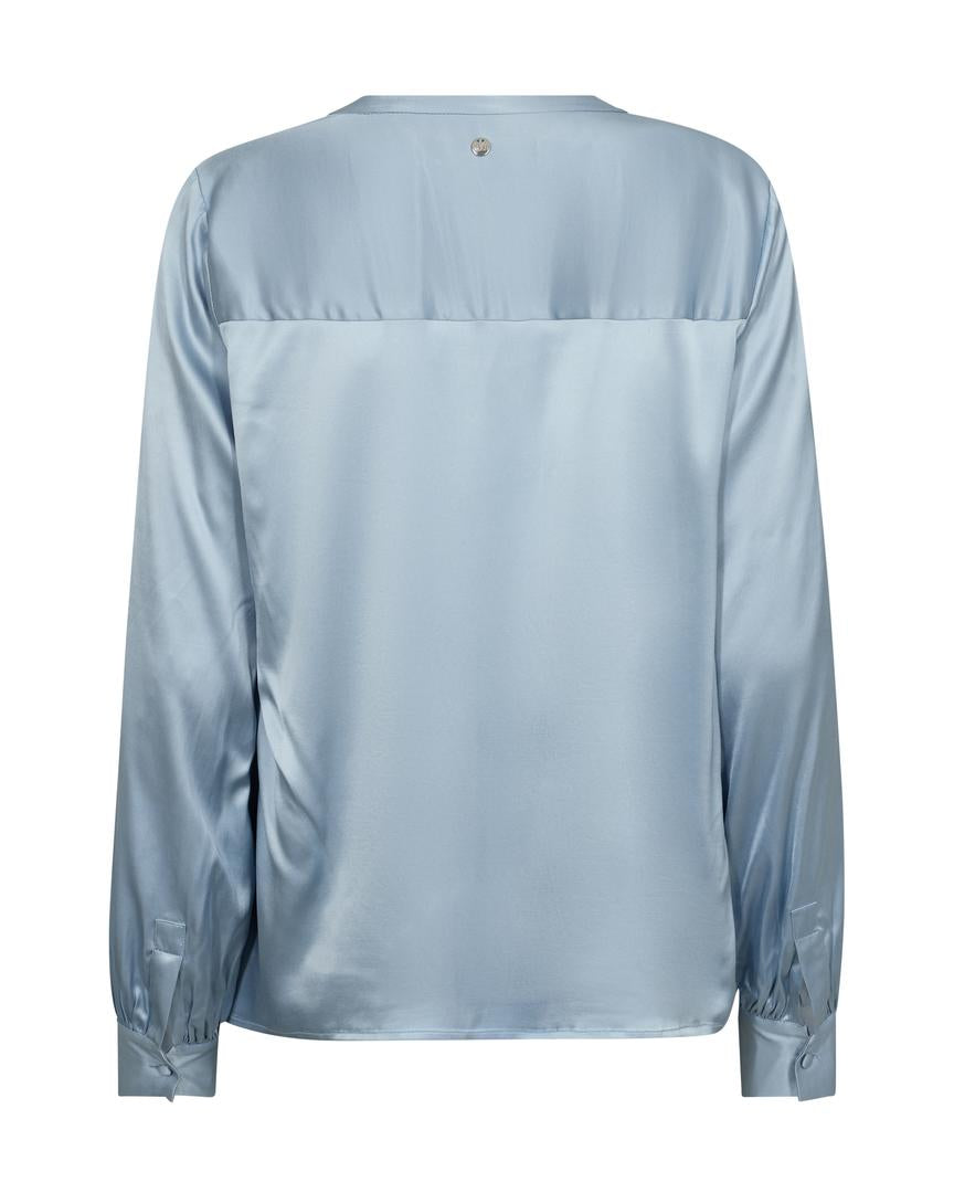 Mos Mosh Enfa Satin Blouse - Celestial Blue