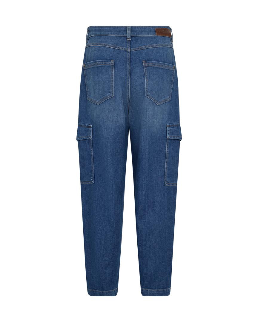 Mos Mosh Adeline Stina Cargo Jeans - Blue