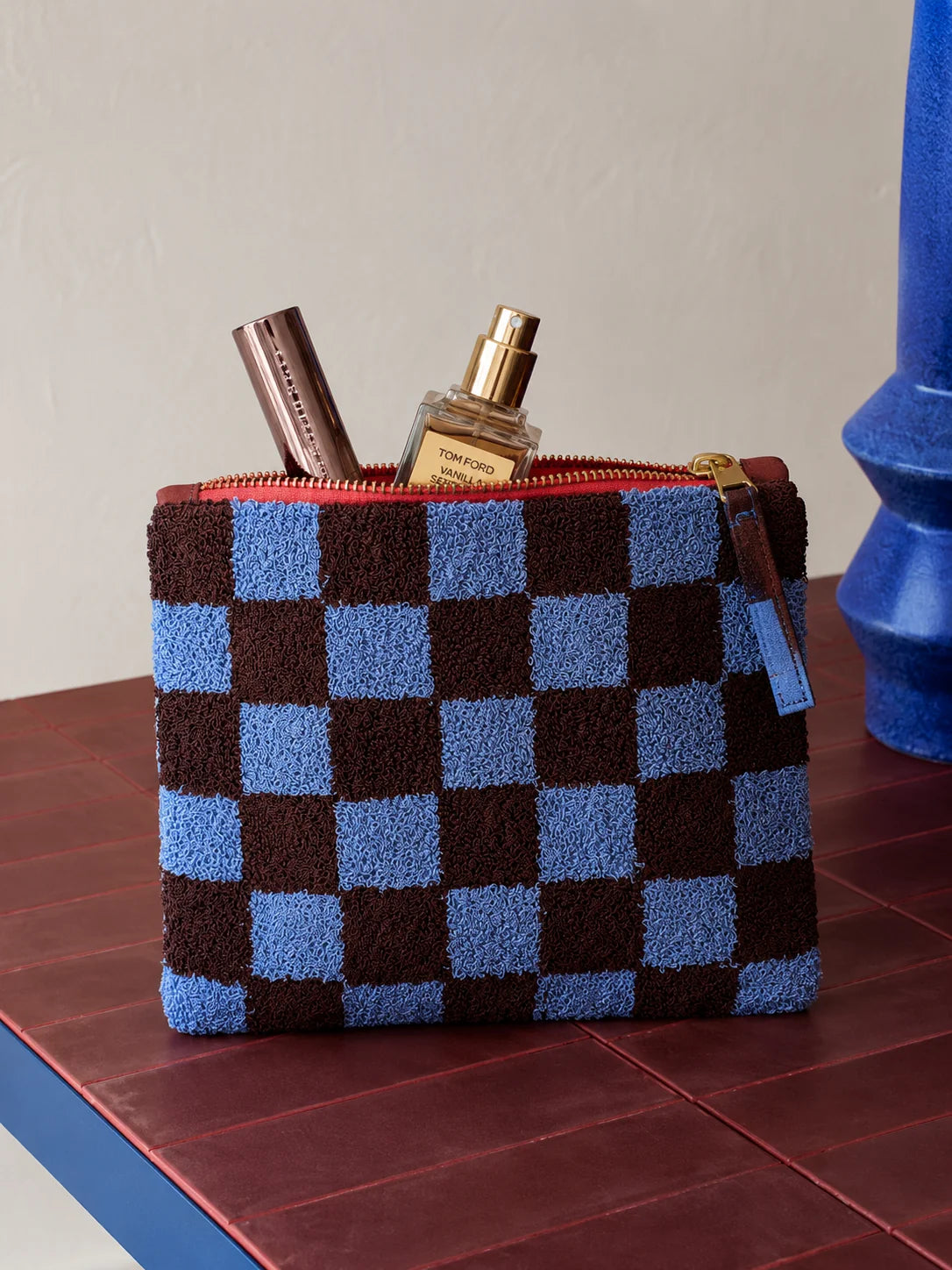 Loco Living Flat Pouch - Azure Check