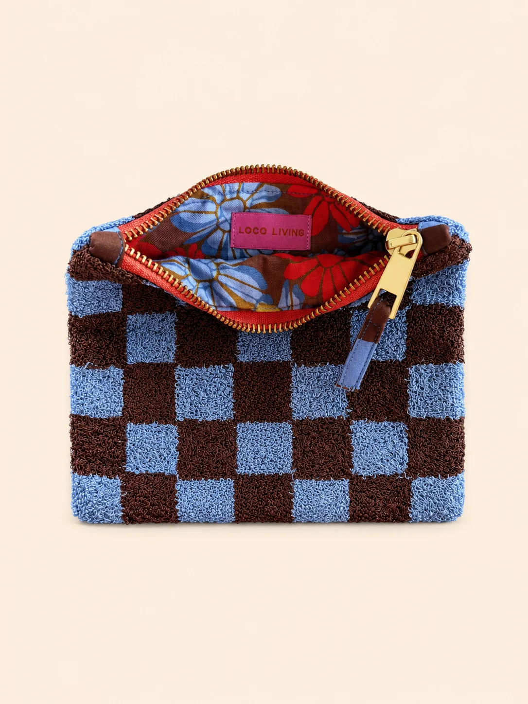 Loco Living Flat Pouch - Azure Check