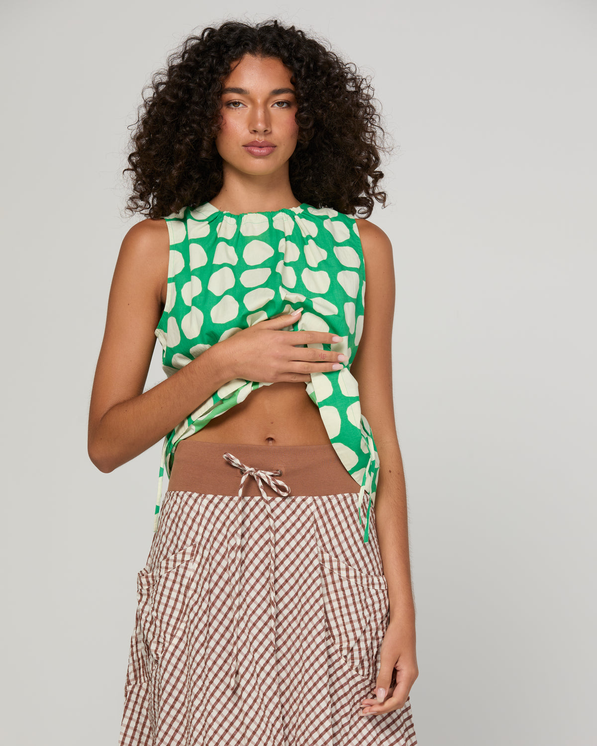 Boom Shankar Guru Skirt - Cocoa Gingham