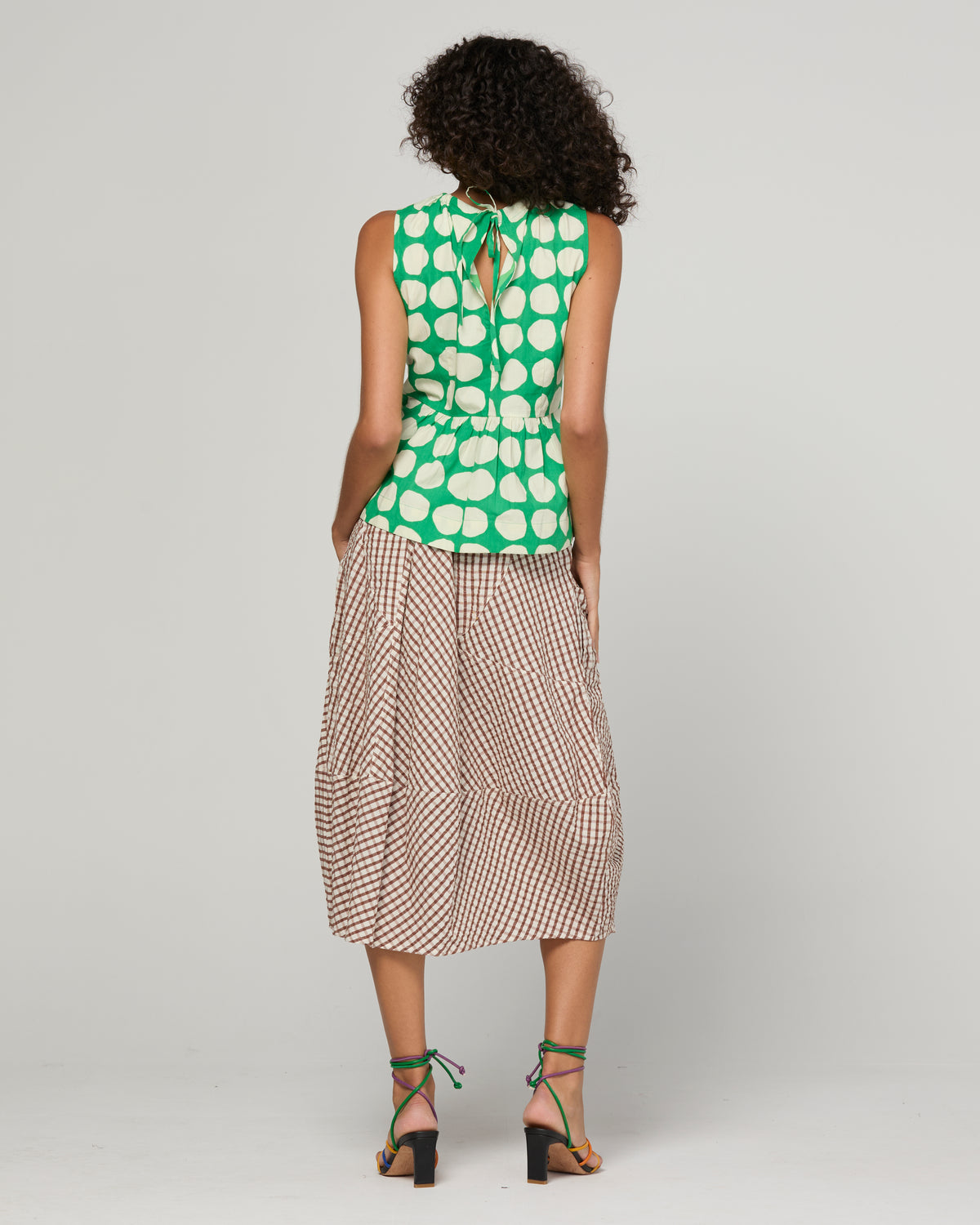 Boom Shankar Guru Skirt - Cocoa Gingham