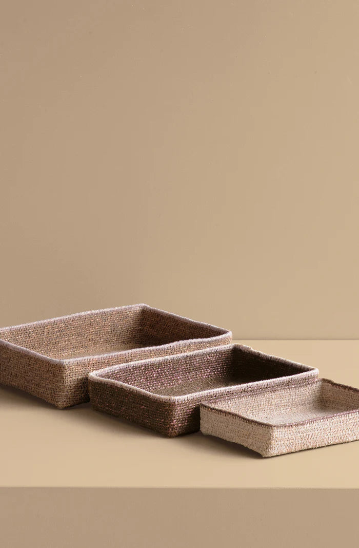 Bianca Lorenne Basso Basket Tray Large - Clay