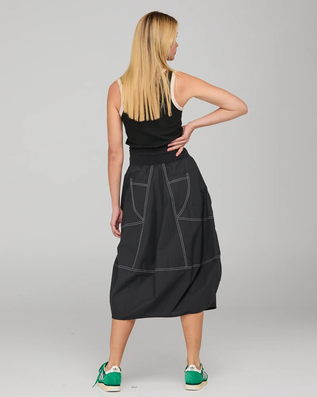Boom Shankar Guru Skirt - Black/White Stitching