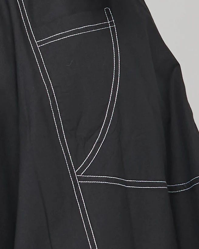 Boom Shankar Guru Skirt - Black/White Stitching