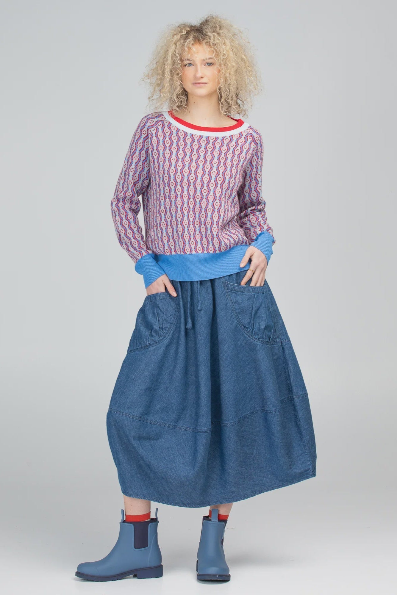 Boom Shankar Guru Skirt - Mid Wash Denim