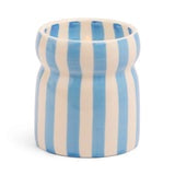 Cabana Blue Striped Ceramic Candle - Lost At Sea