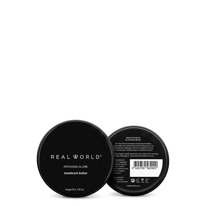 Real World Deodorant Butter 60g - Patchouli & Lime