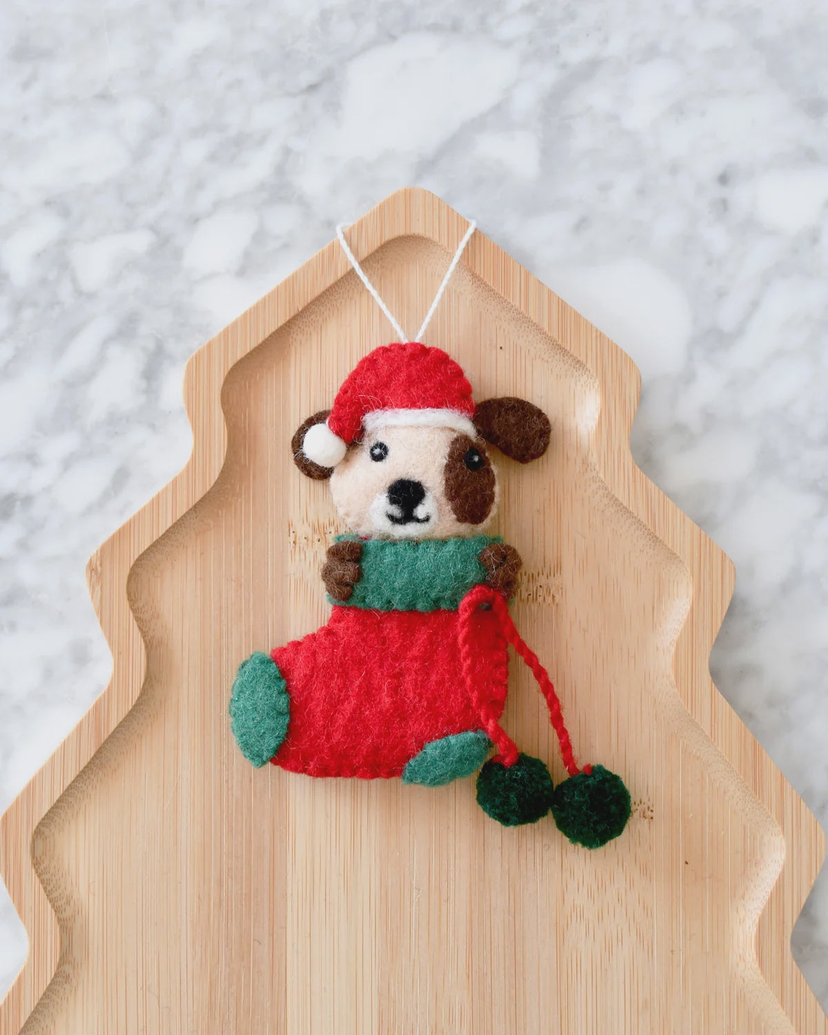Felt Christmas Decoration - Dog in Stocking