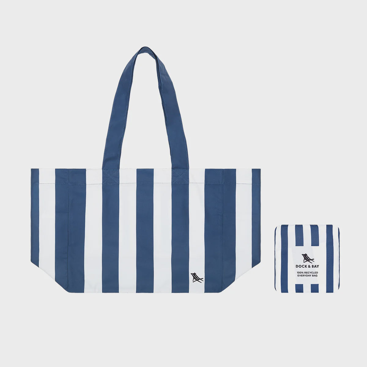 Dock & Bay Beach Tote - Navy Stripe M