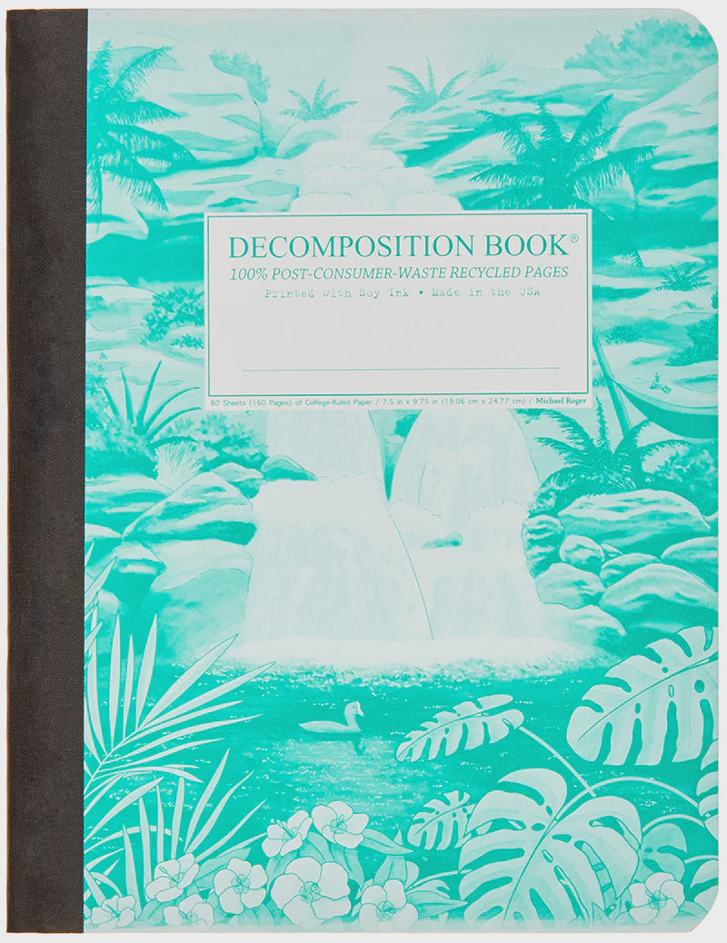 Decomposition Large Ruled Notebook - Hawaiian Waterfall