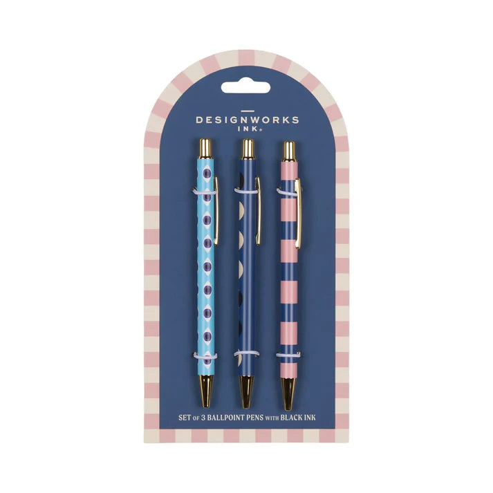 Designworks Ink A Dopo Set of 3 Pens - Eye, Moon, Stripe
