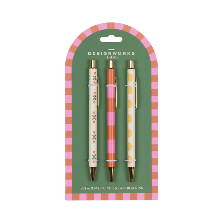 Designworks Ink A Dopo Set of 3 Pens - Flower/Stripe/Lemon