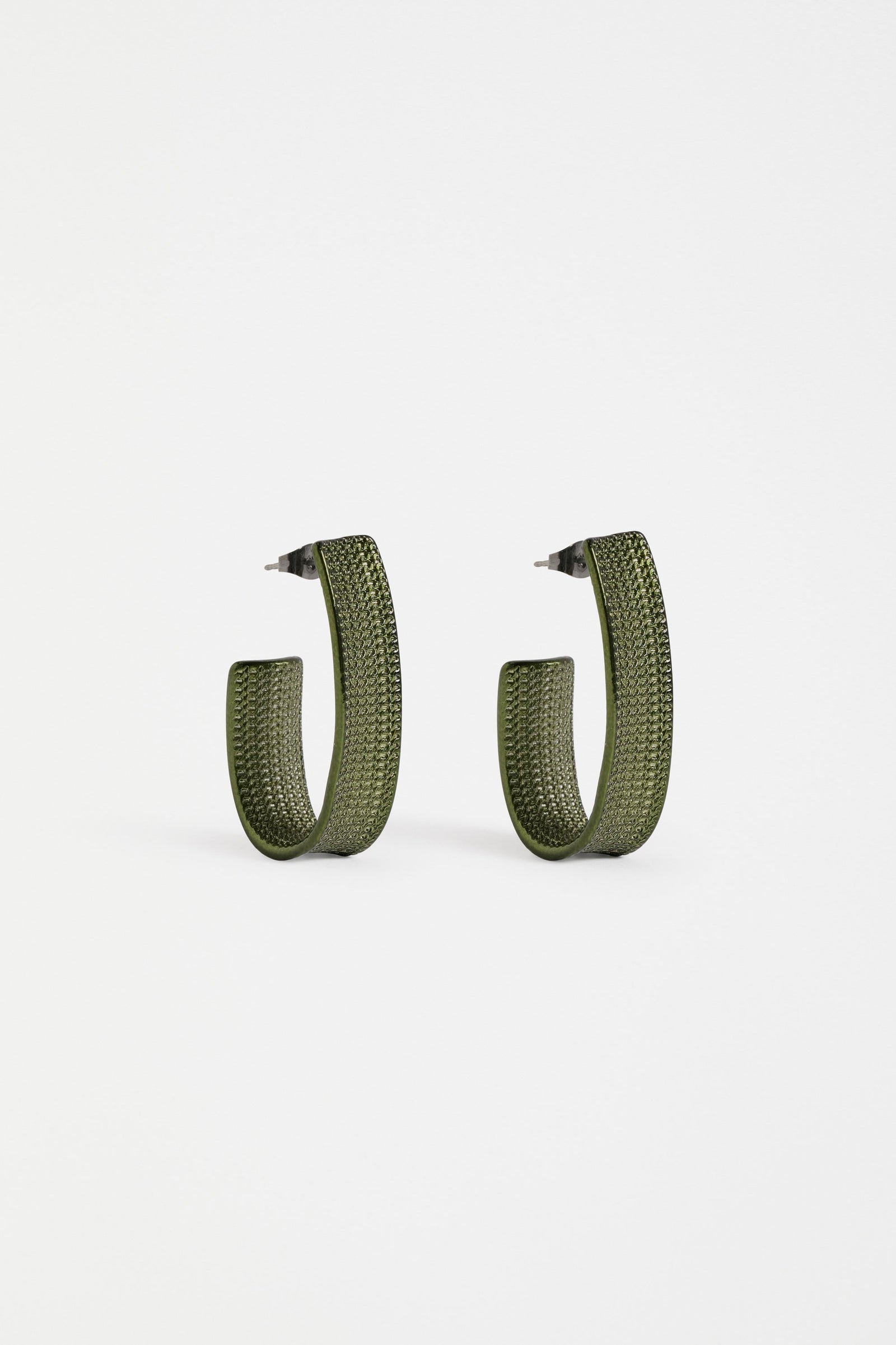Elk Glynn Large Hoop Earrings - Dark Olive