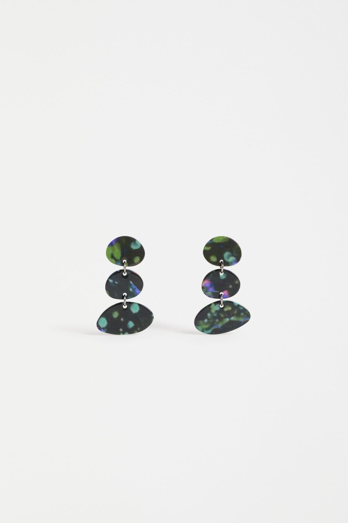 Elk Mestedd Long Stud Earrings - Dark Teal