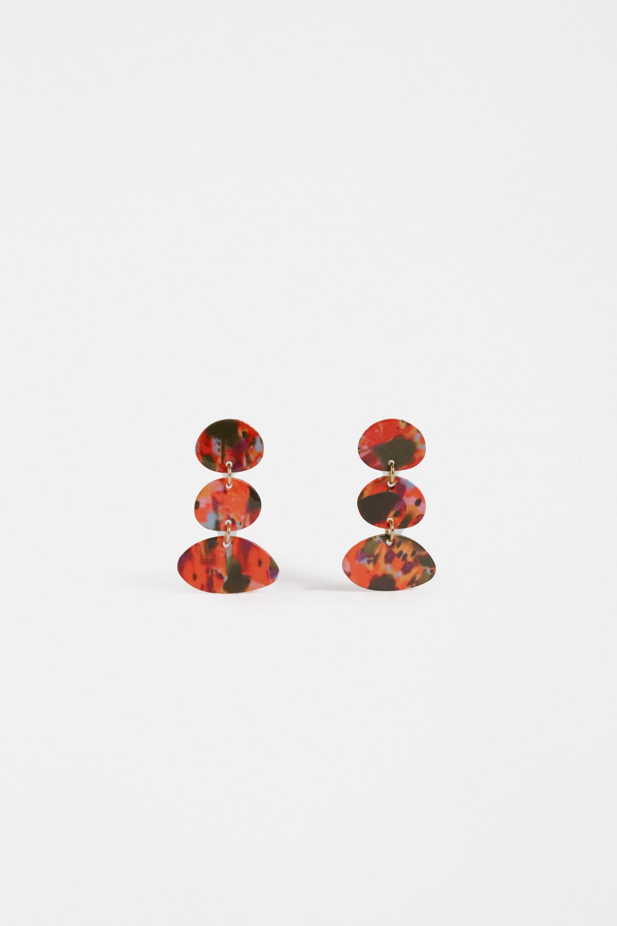 Elk Mestedd Long Stud Earrings - Coral