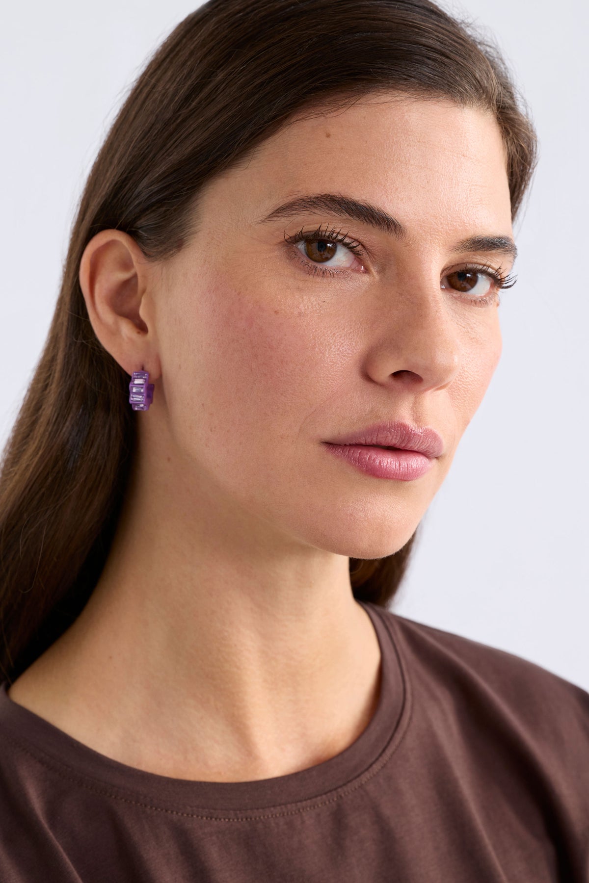 Elk Jolle Mini Hoop Earrings - Violet