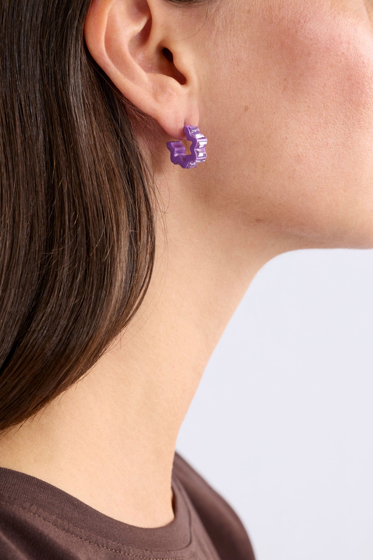 Elk Jolle Mini Hoop Earrings - Violet
