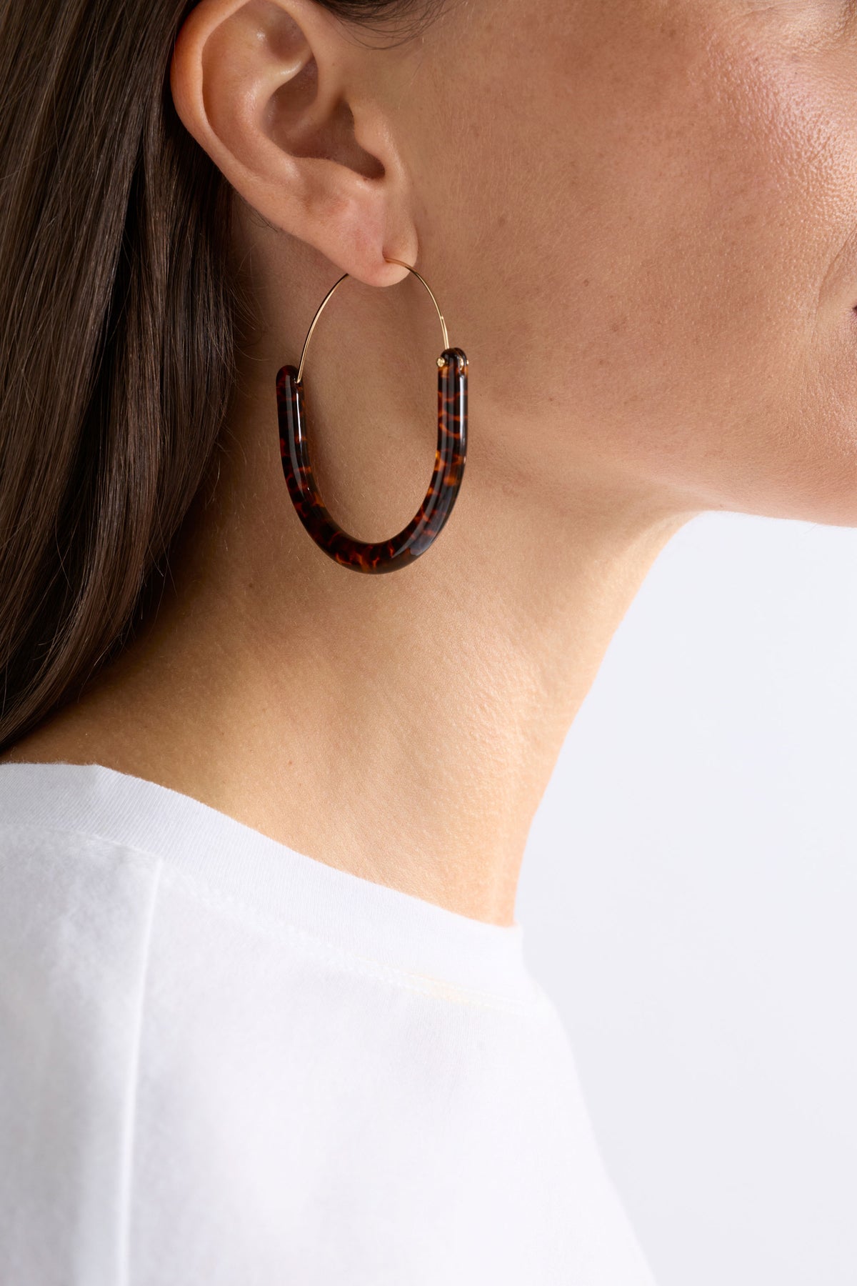 Elk Aki Hoop Earrings - Tortoiseshell Speckle