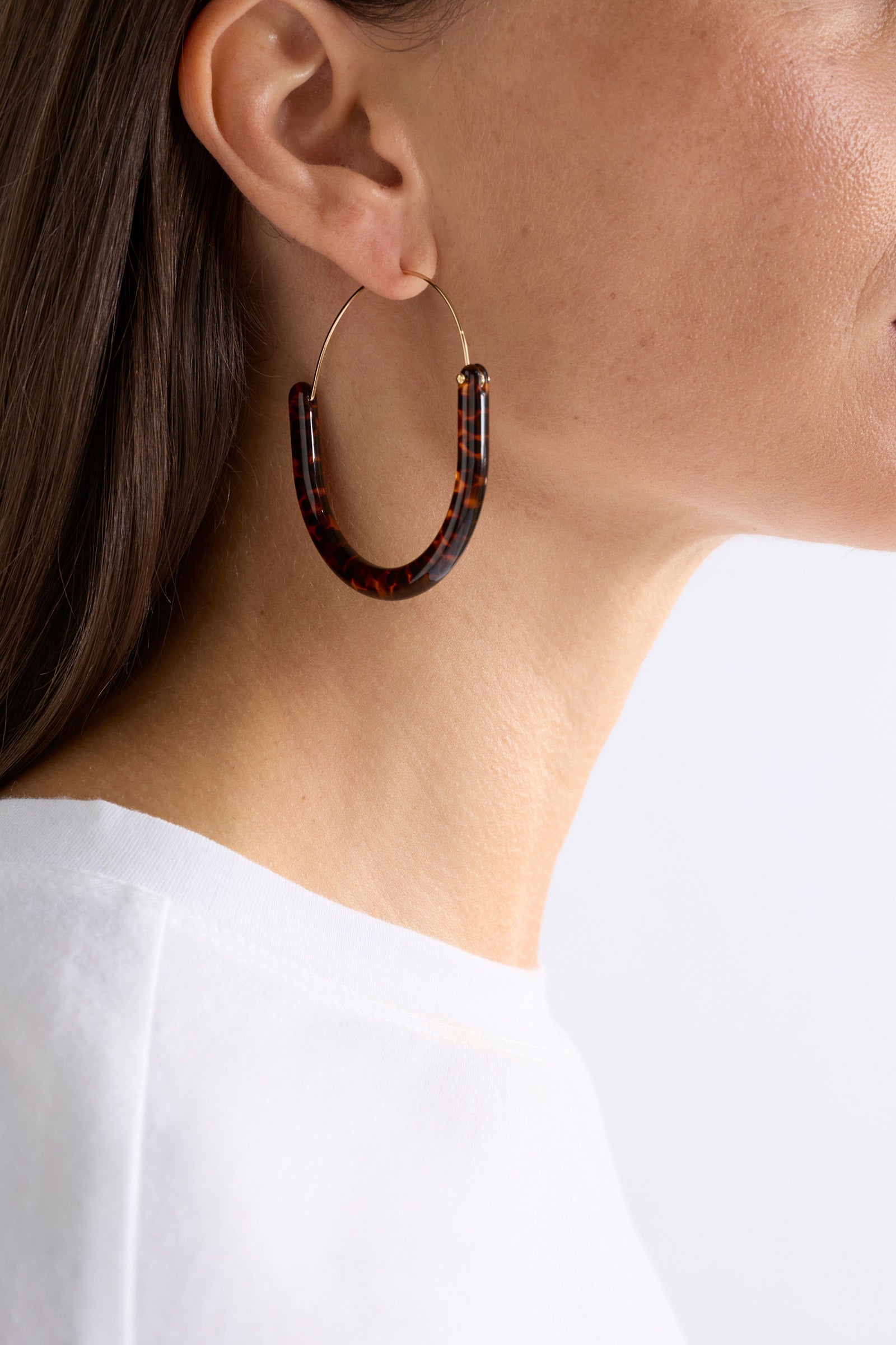 Elk Aki Hoop Earrings - Tortoiseshell Speckle