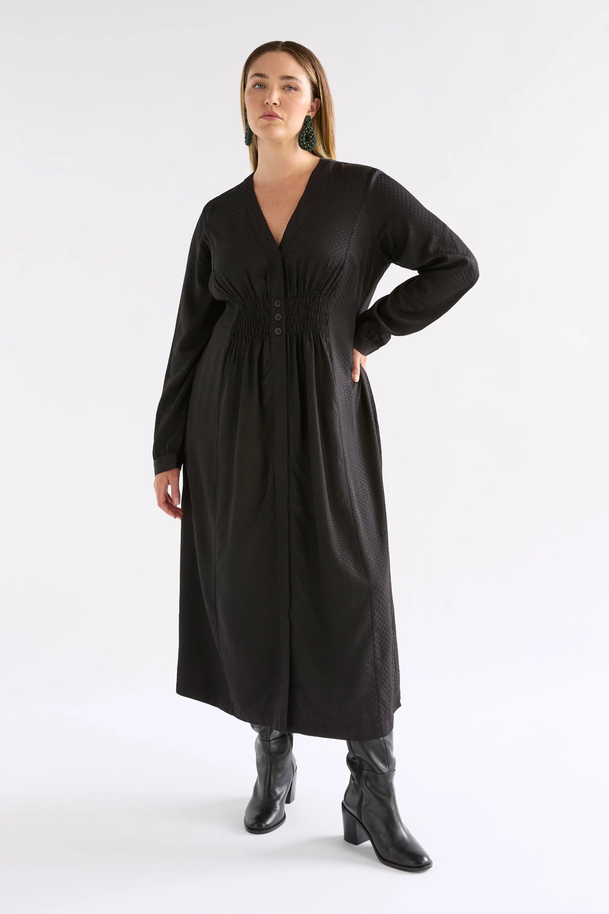 Elk Oben Dress - Black