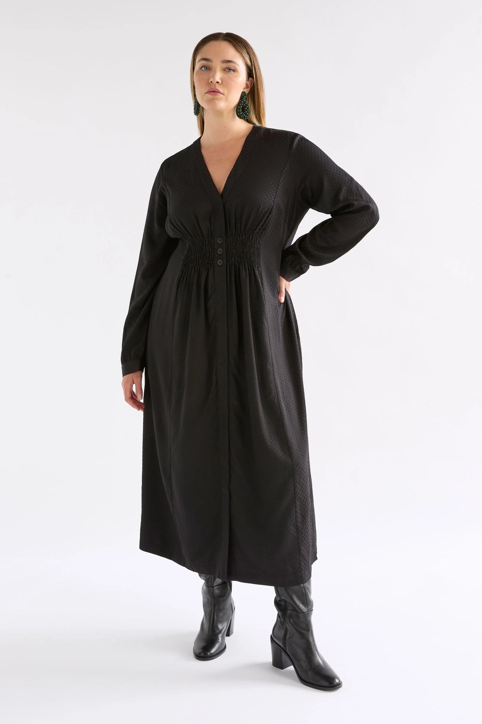 Elk Oben Dress - Black
