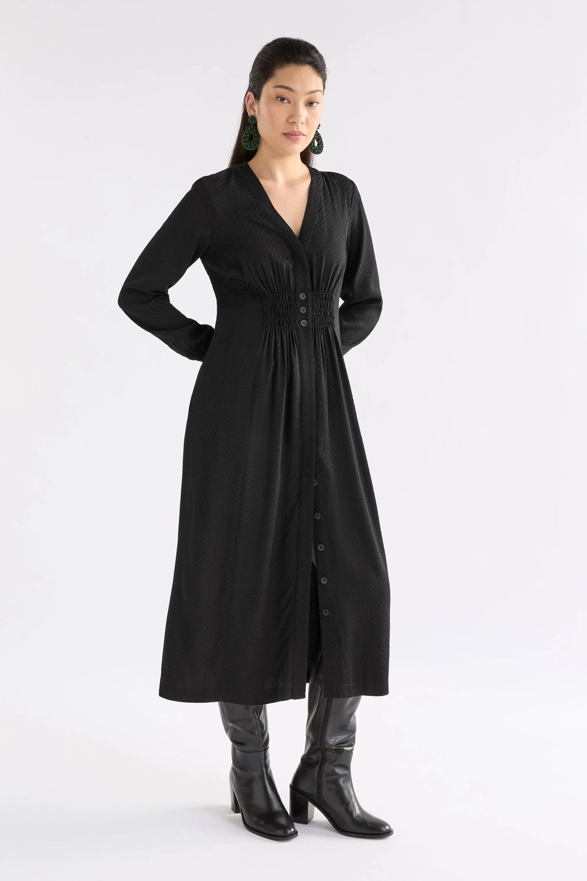 Elk Oben Dress - Black