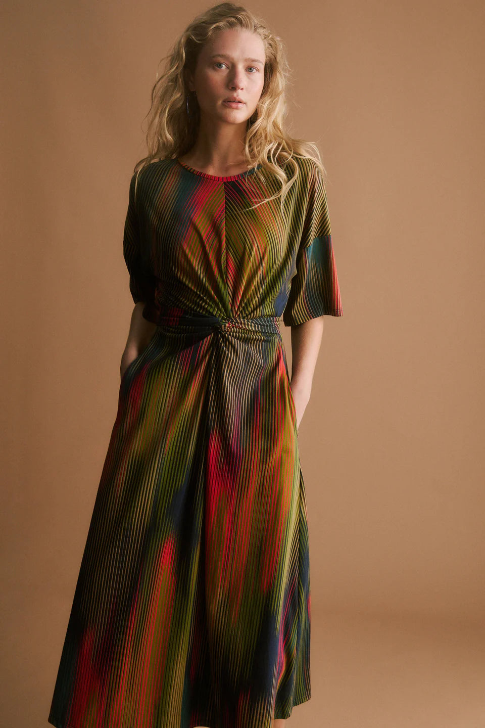 Elk Kihte Tshirt Dress - Arran Stripe Print 1