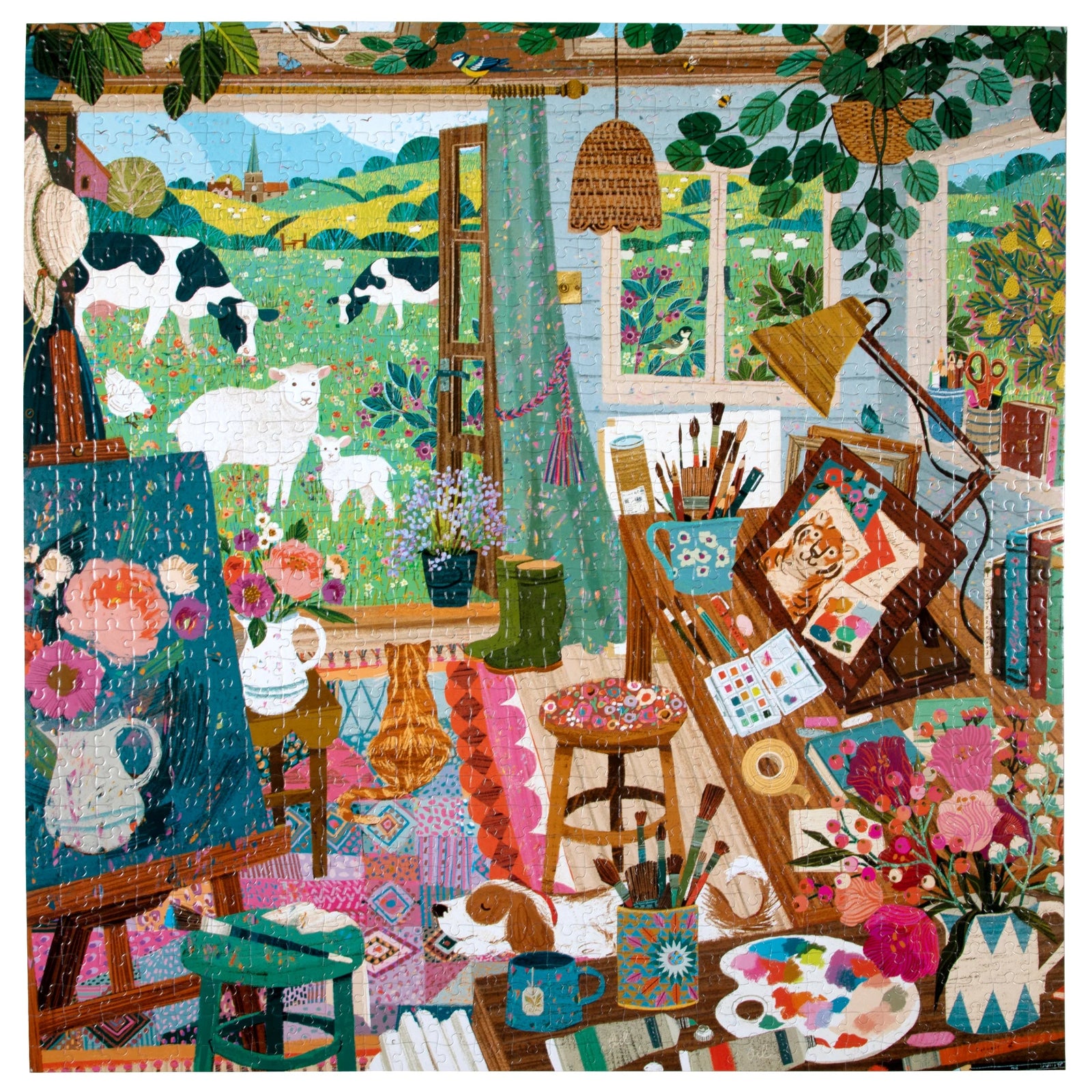 Eeboo Artist's Cottage Puzzle - 1000 pc 1
