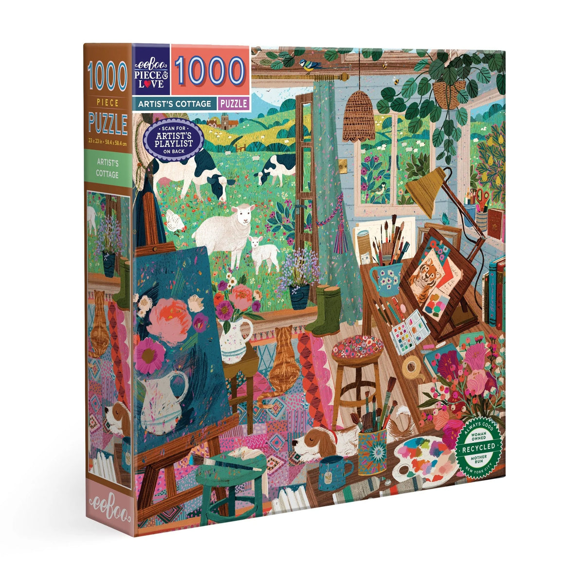 Eeboo Artist's Cottage Puzzle - 1000 pc 2