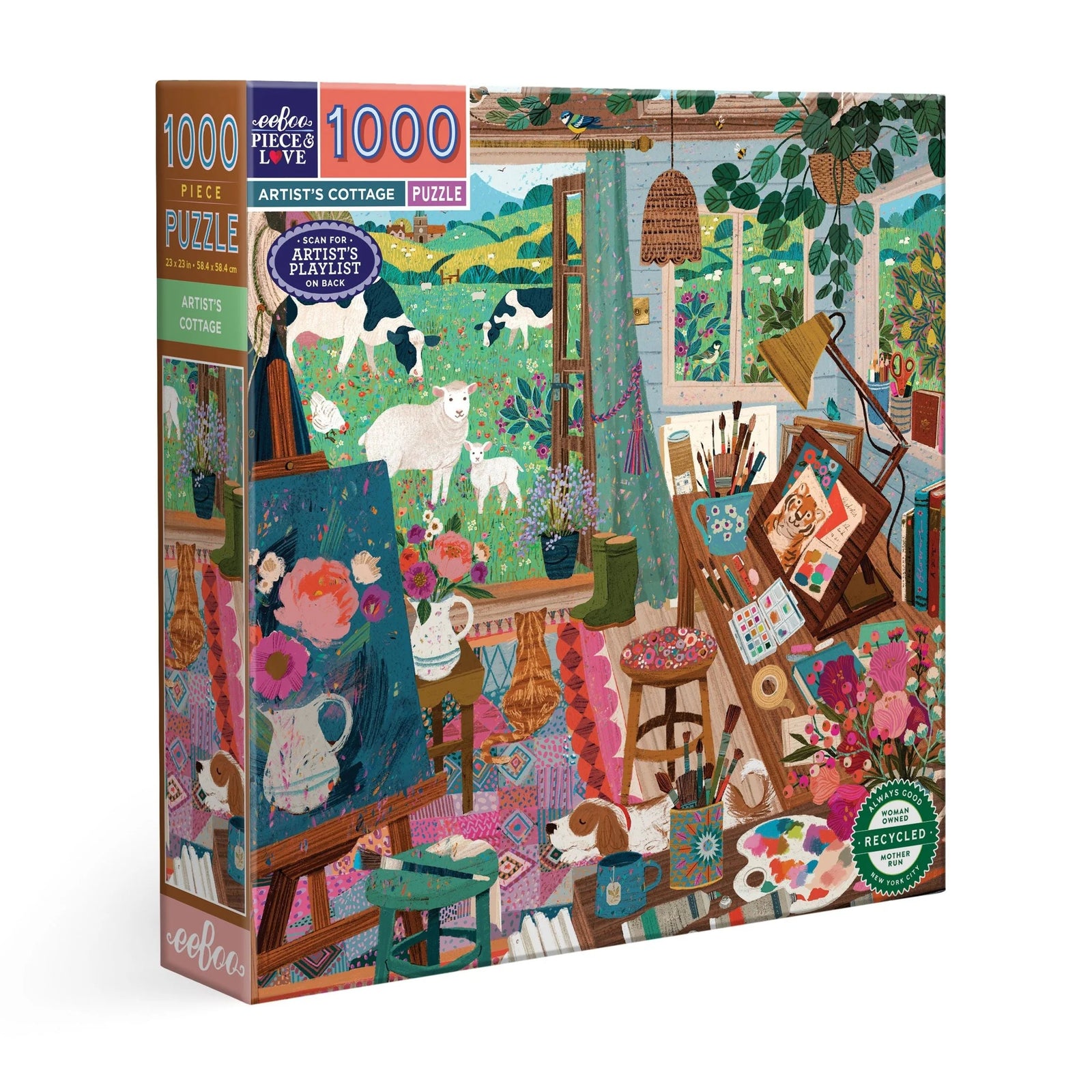 Eeboo Artist's Cottage Puzzle - 1000 pc 2