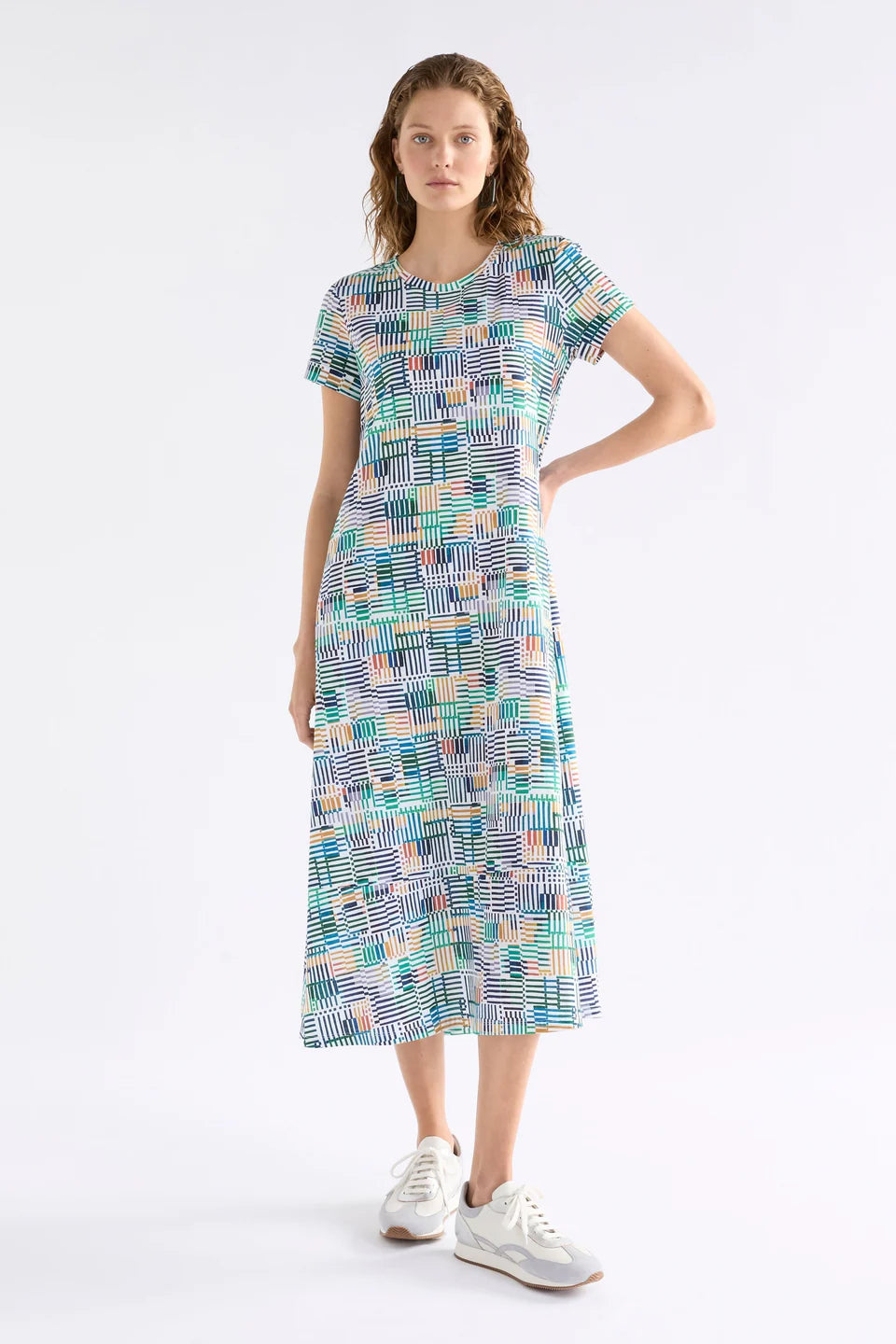 Elk Haki Dress - Chess Print