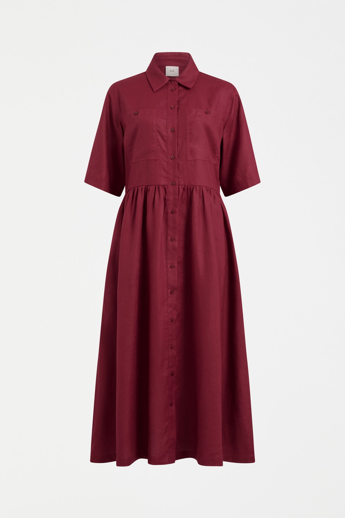 Elk Llinen Light Dress - Bordeaux