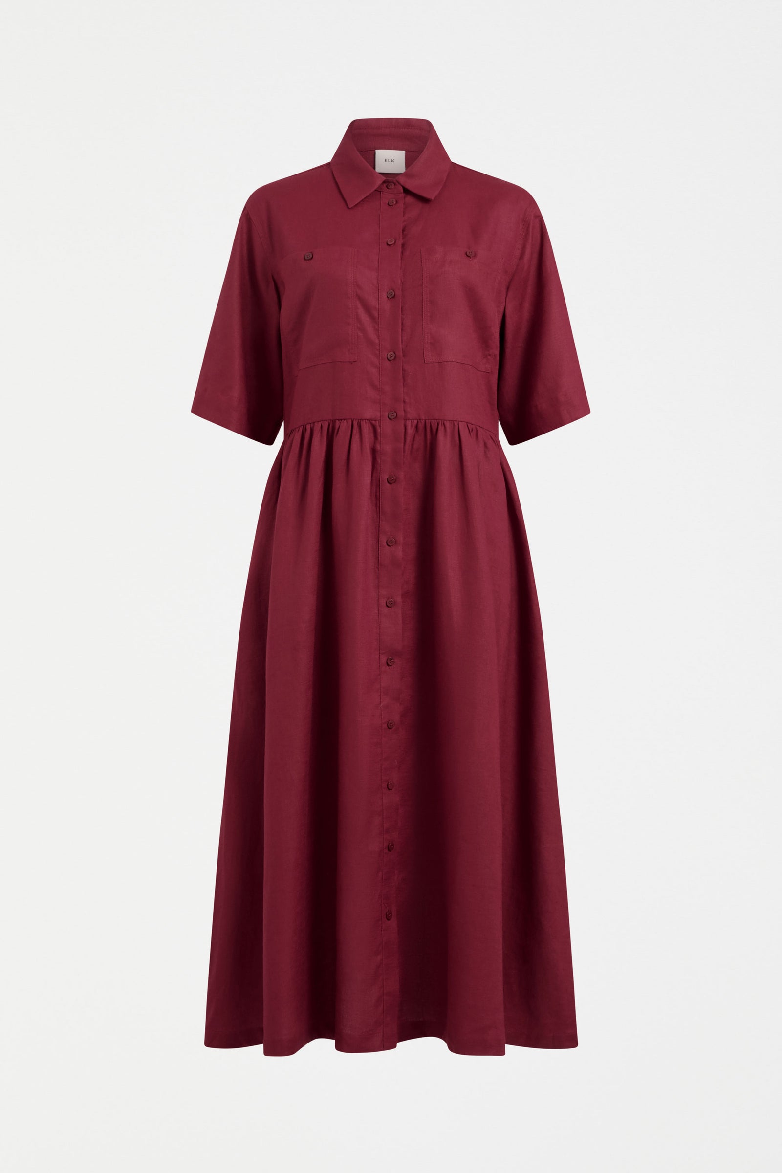 Elk Llinen Light Dress - Bordeaux