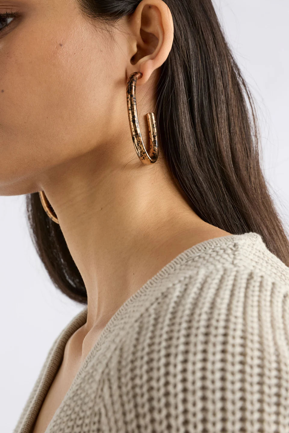 Elk Oban Large Hoop Earring - Bronze