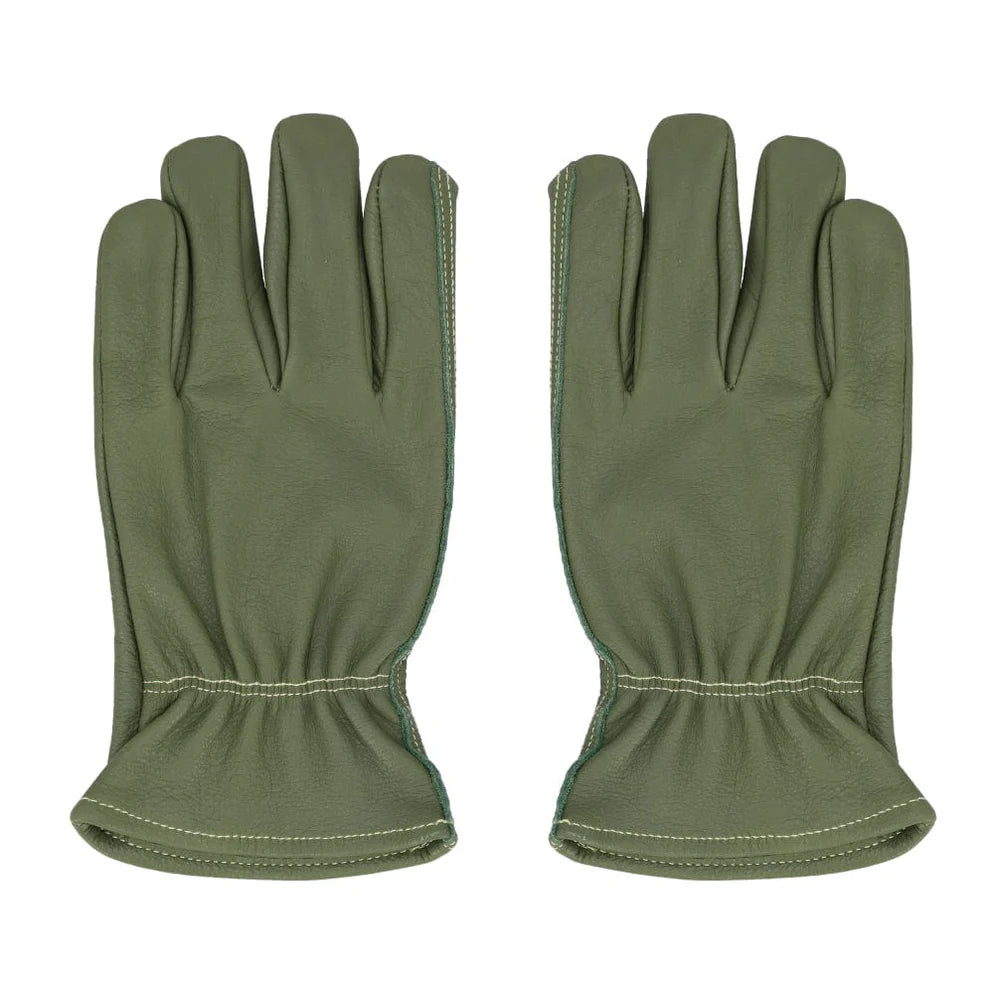Esschert Design Leather Gardening Gloves - Green