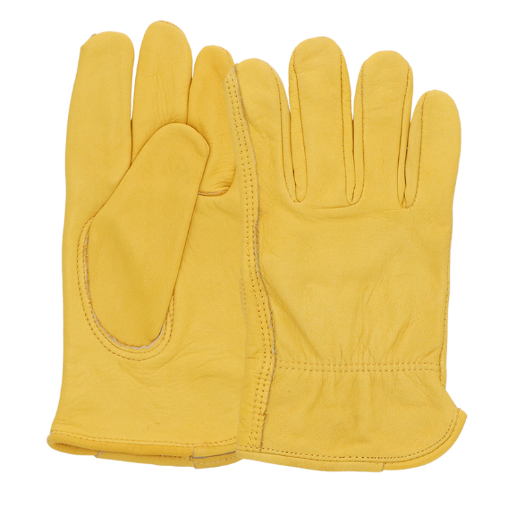 Esschert Design Leather Gardening Gloves - Yellow