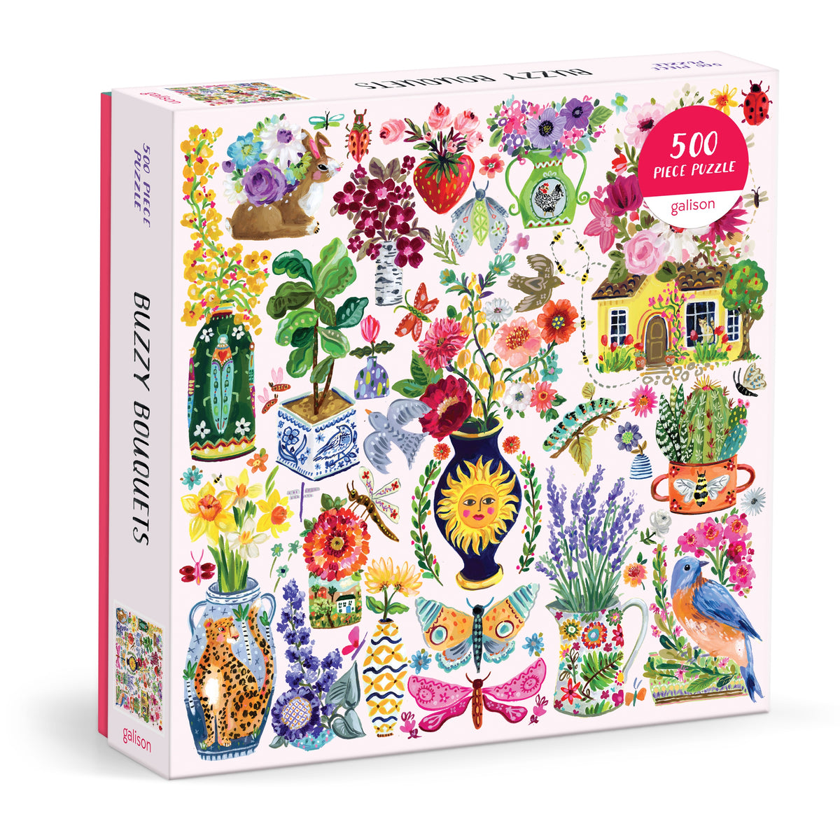 Galison Buzzy Bouquets Puzzle 500 Piece