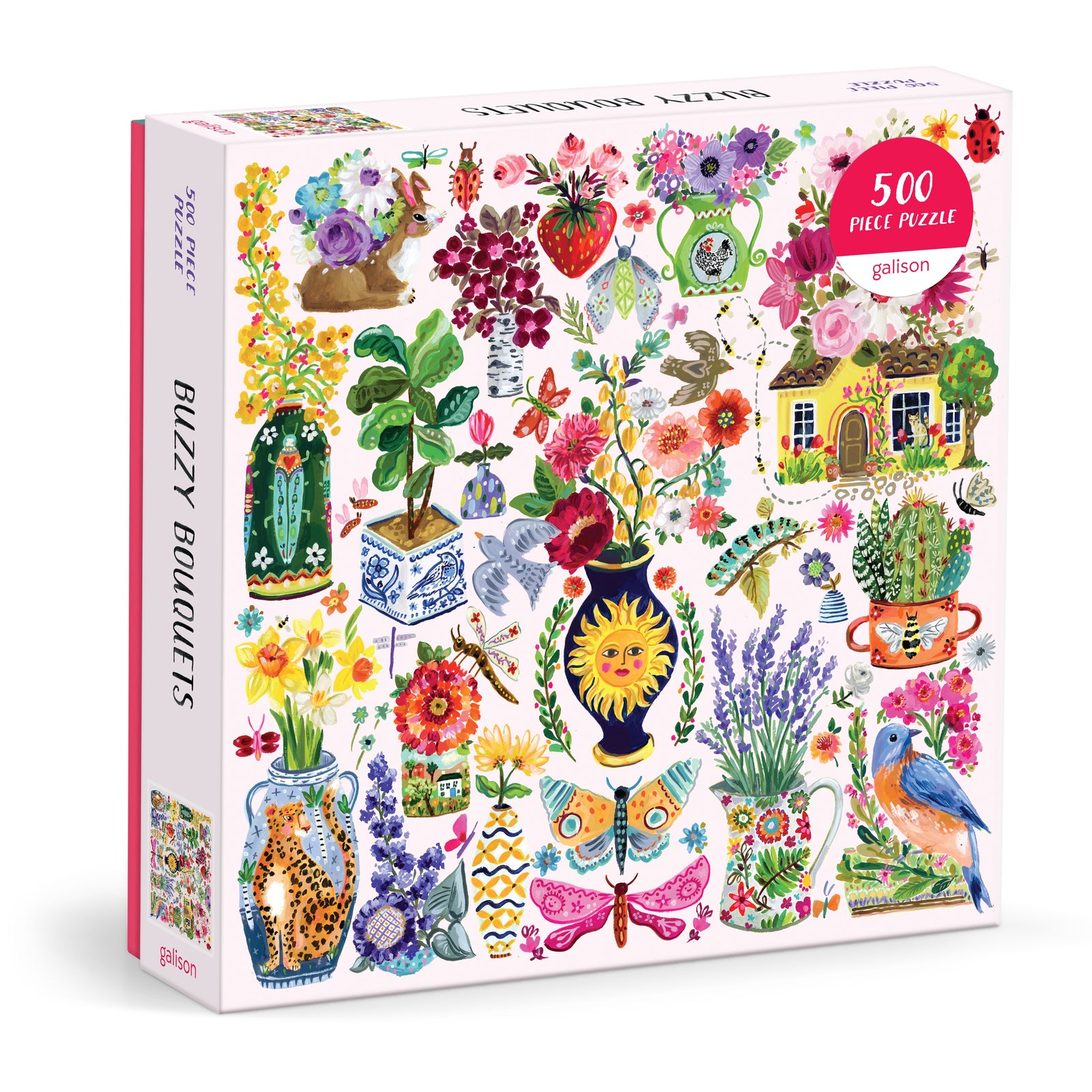 Galison Buzzy Bouquets Puzzle 500 Piece