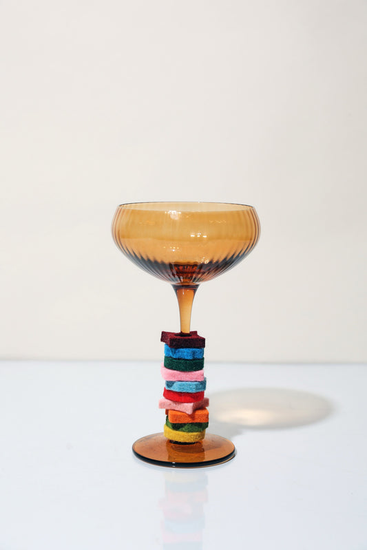The Lou Coupe Glass - Set of 2 - Amber